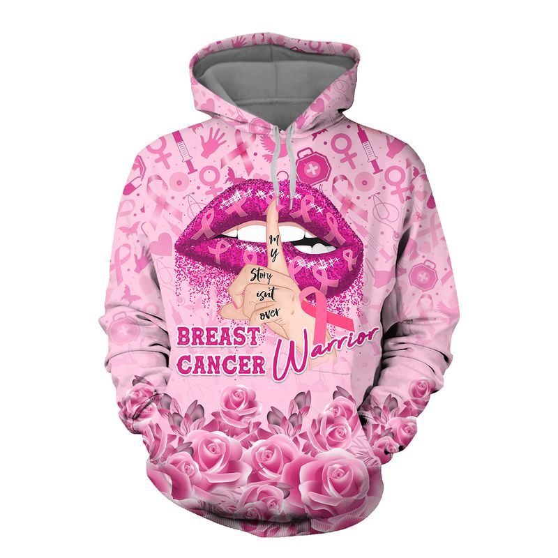 Lip Breast Cancer Warrior my story isn't over 3d shirt, hoodie 1