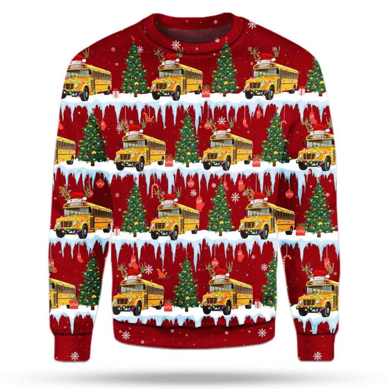 Bus driver Christmas tree red sweatshirt 10