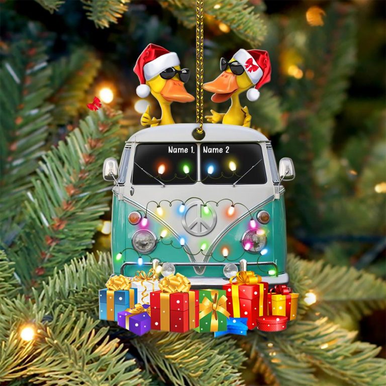 Camping Yellow Duckies custom Personalized Christmas Ornament 11