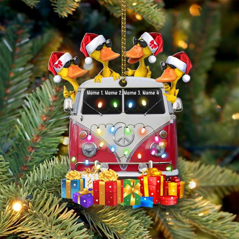 Camping Yellow Duckies custom Personalized Christmas Ornament 12