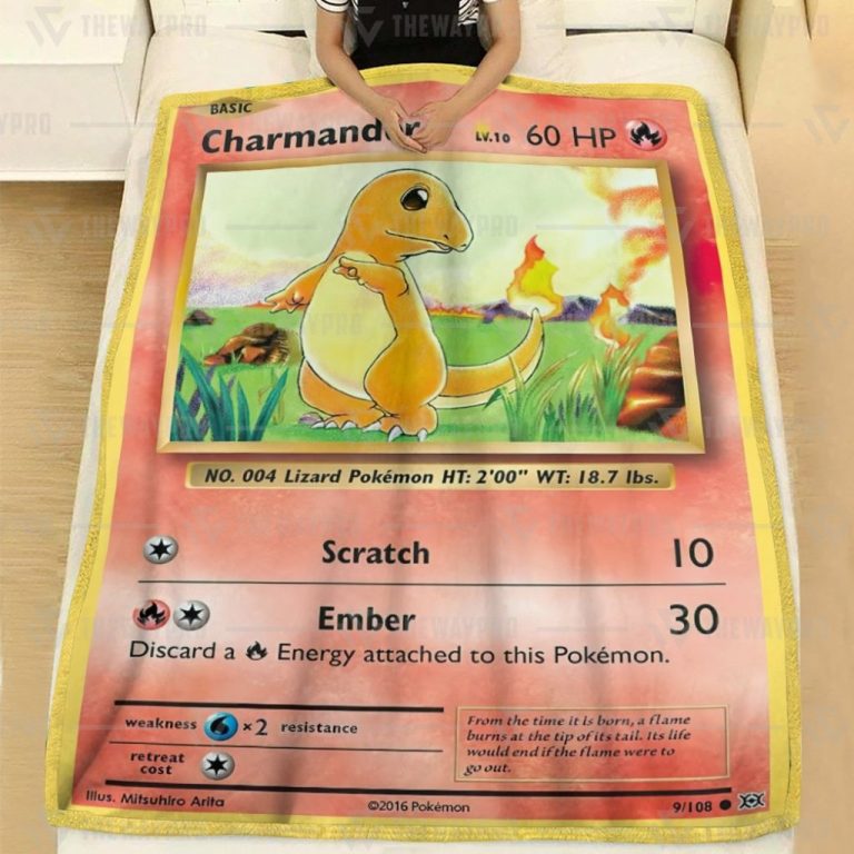 Charmander Pokemon fleece blanket 8