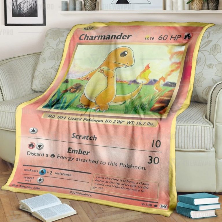 Charmander Pokemon fleece blanket 11