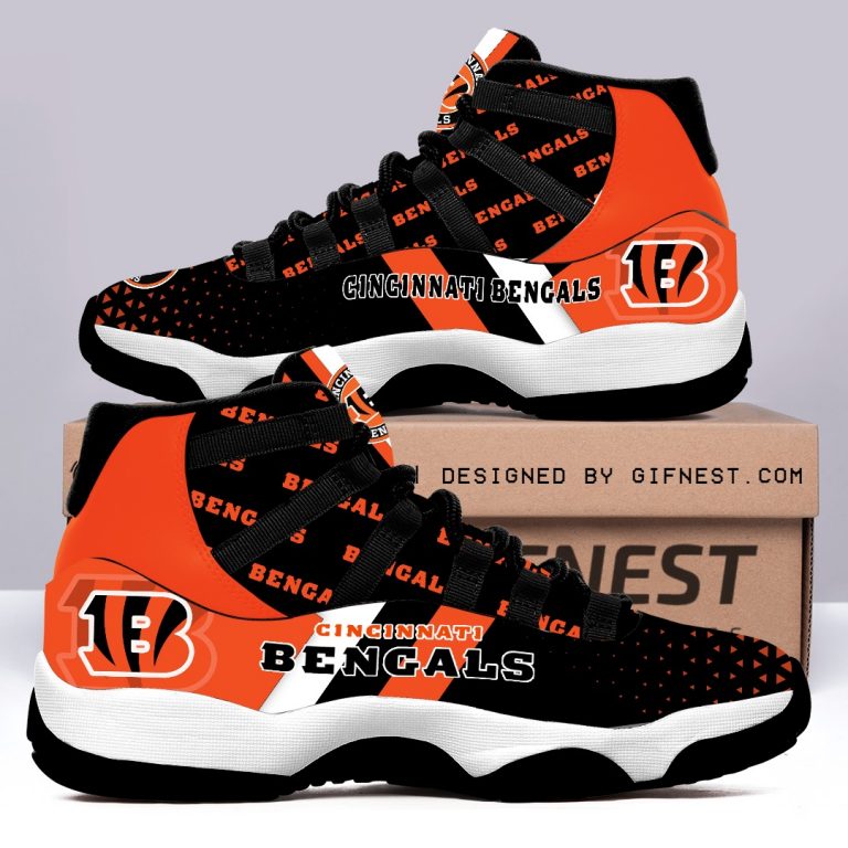 Cincinnati Bengals logo Air Jordan 11 sneaker shoes 8