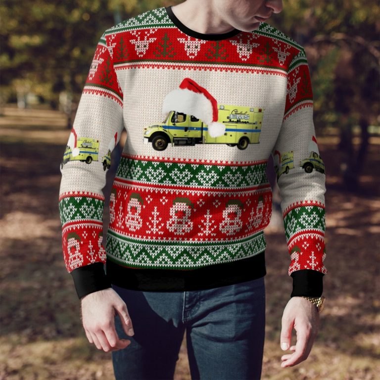Cleveland EMS Christmas Mail car ugly sweater 8