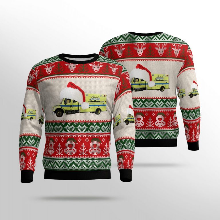 Cleveland EMS Christmas Mail car ugly sweater 10