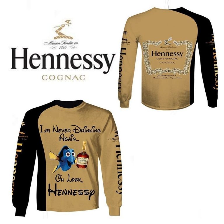 Dory Finding Nemo I never drinking again oh look Hennessy 3d shirt, hoodie 12