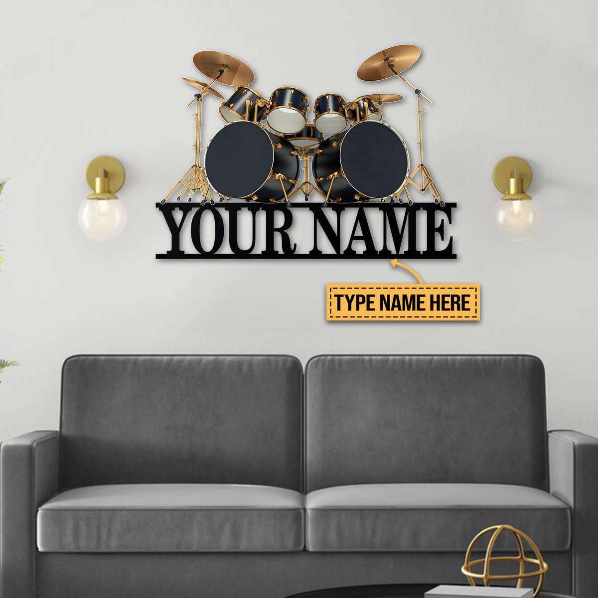 Drum kit custom personalized name metal sign 11
