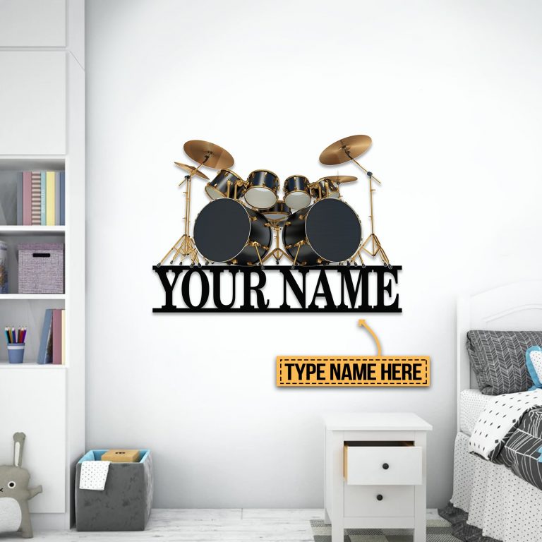Drum kit custom personalized name metal sign 12