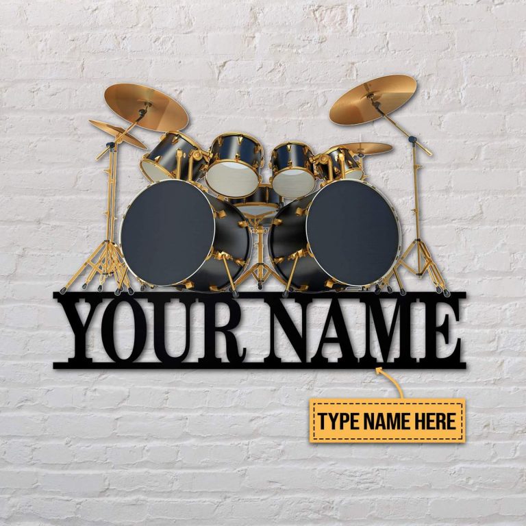 Drum kit custom personalized name metal sign 10