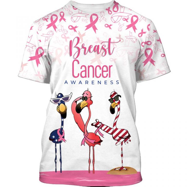 Flamingo Breast Cancer Awareness 3d shirt, hoodie 16