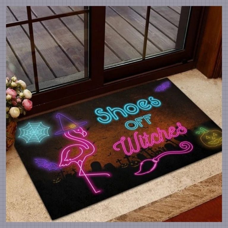 Flamingos Shoes Off Witches doormat 9