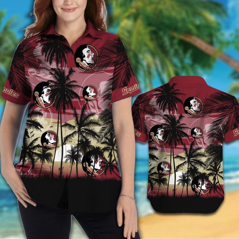 Florida State Seminoles football Hawaiian Tropical shirt, short 12