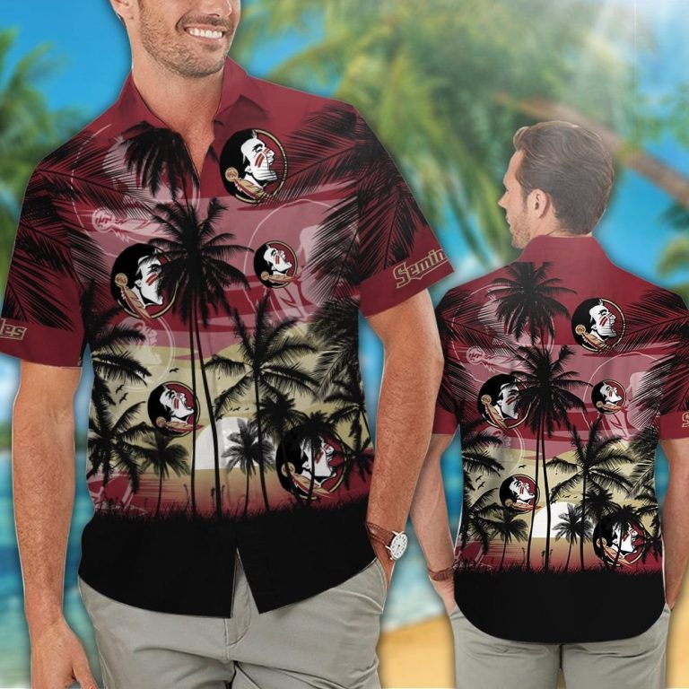 Florida State Seminoles football Hawaiian Tropical shirt, short 14