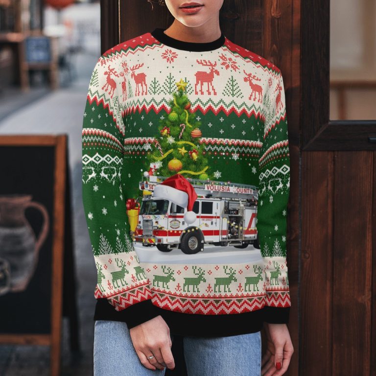 Florida Volusia County Fire Department Christmas sweater, sweatshirt 14