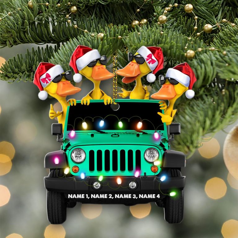 Duck Jeep Traveling custom Christmas ornament 12