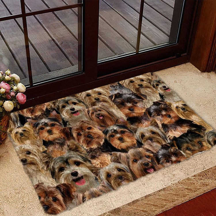 A Bunch Of Yorkshire Terriers, Yorkie Doormat