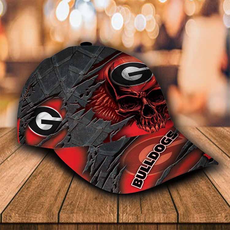Georgia Bulldogs Skull Custom Name Cap Hat 8