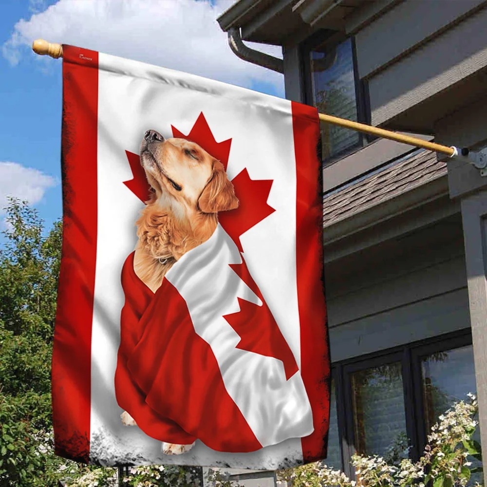 Golden Retriever Canada flag 12