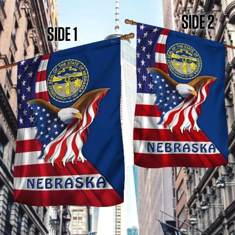 Great seal of the states of Nebraska Eagle Flag 14
