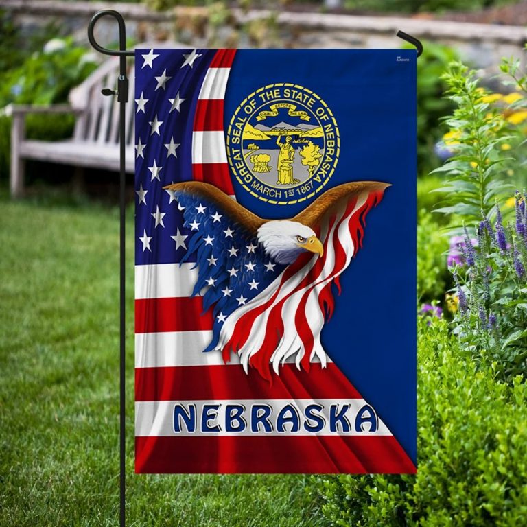 Great seal of the states of Nebraska Eagle Flag 13