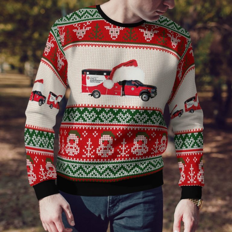Gwinnett County Fire and Emergency Services Christmas sweater, sweatshirt 12
