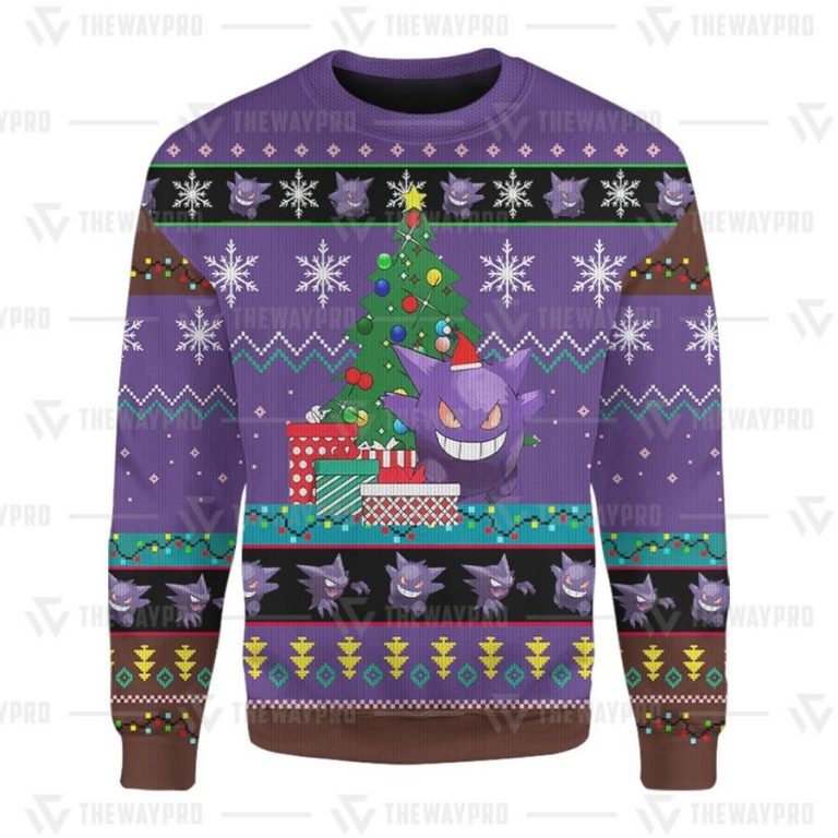 HOT Pokemon Gengar Knitted Christmas sweater, sweatshirt 8