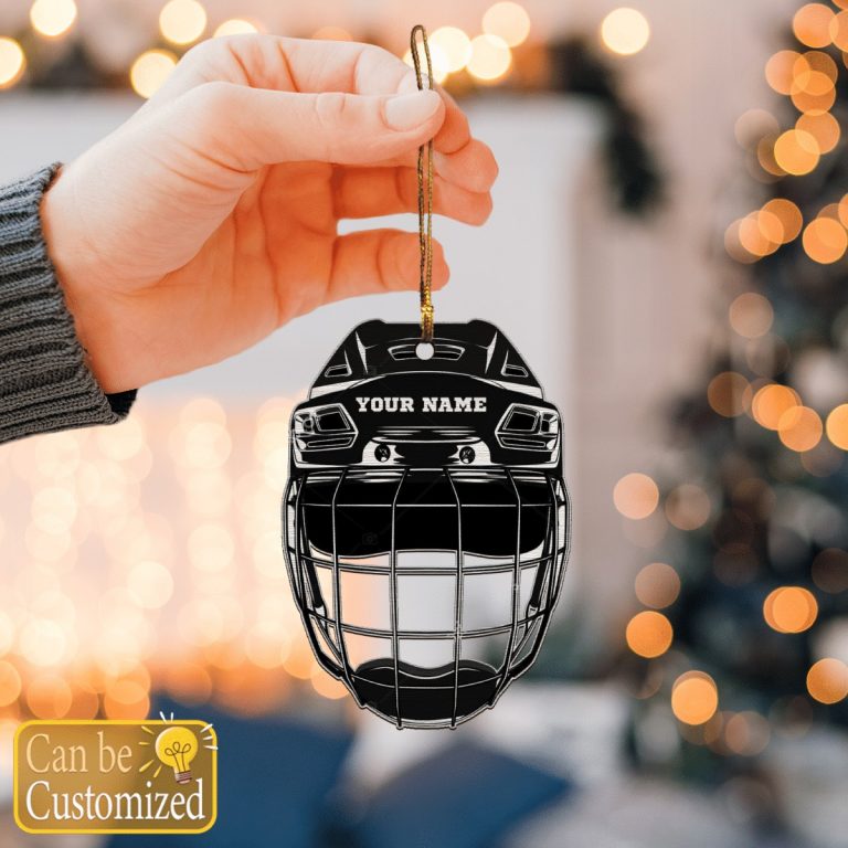 Hockey Helmet custom personalized name ornament 12