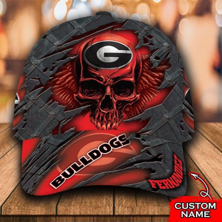 Hot Georgia Bulldogs skull custom Personalized cap hat 10