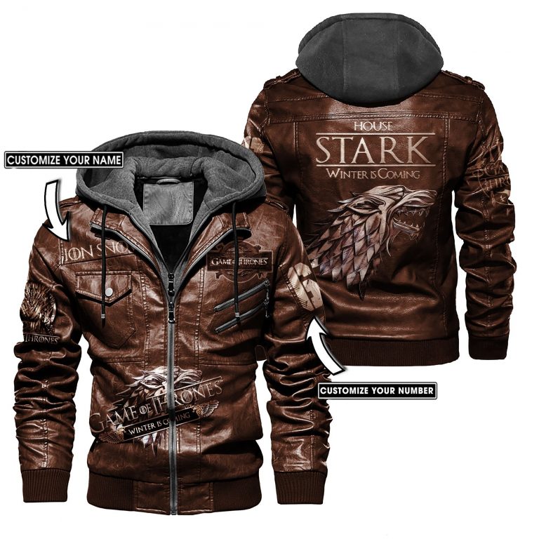 House Stark Game of Thrones winter is coming custom leather jacket 12