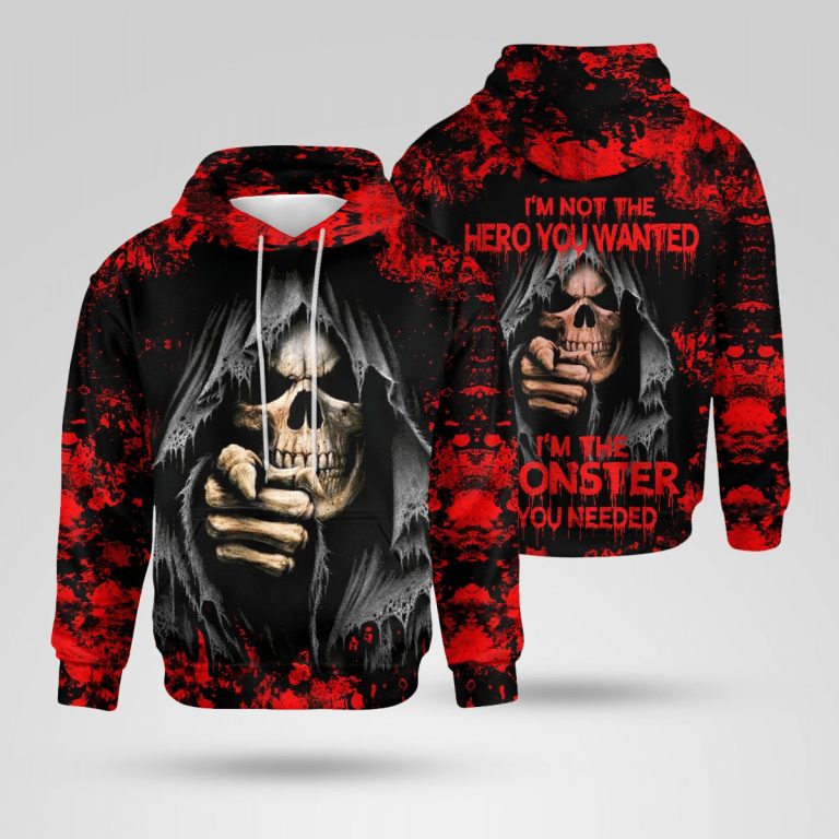I'm Not The Hero You Wanted I'm The Monster You Needed Skull 3d hoodie 14