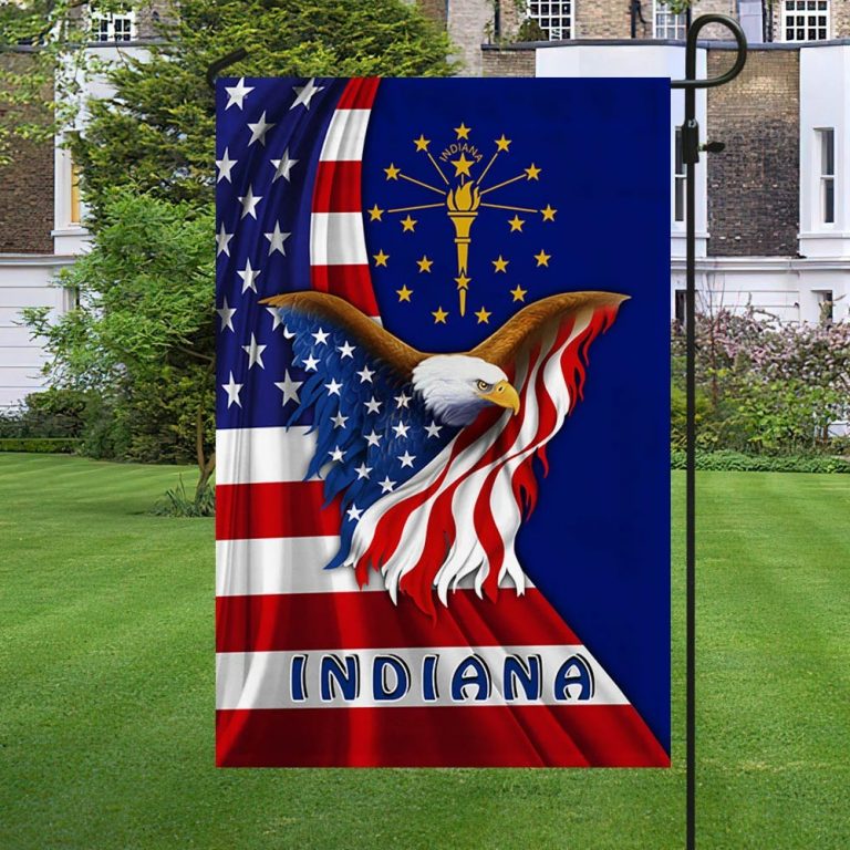 Indiana State Symbol Eagle American Flag 12