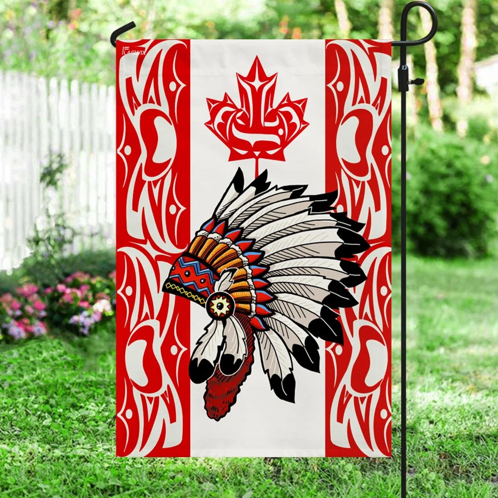 Indigenous hat Canada flag 14