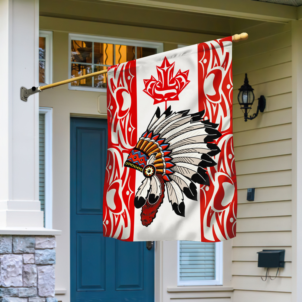 Indigenous hat Canada flag 6