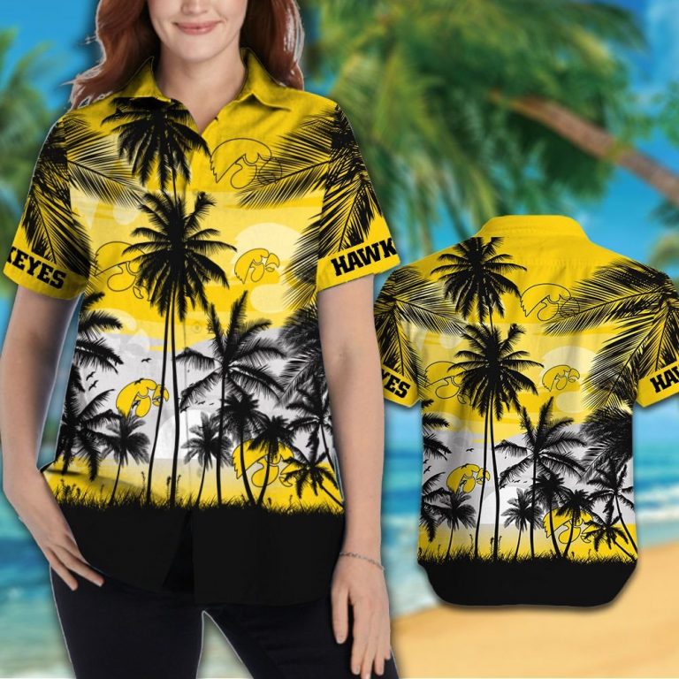 Iowa Hawkeyes Hawaiian Tropical shirt, short 12