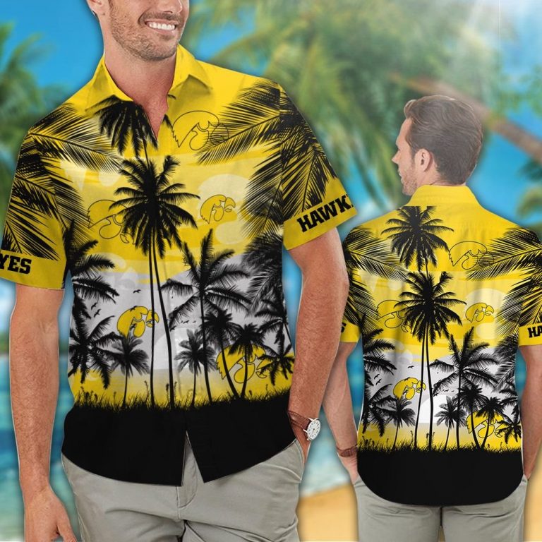 Iowa Hawkeyes Hawaiian Tropical shirt, short 14