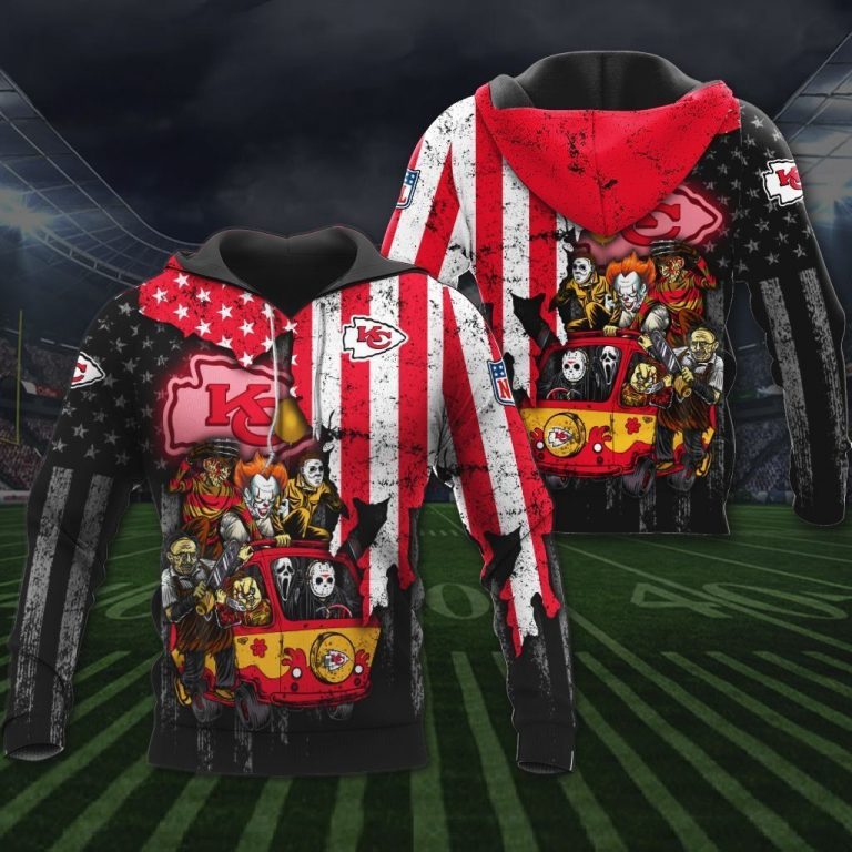 Kansas City Chiefs Horror Characters 3d hoodie 8