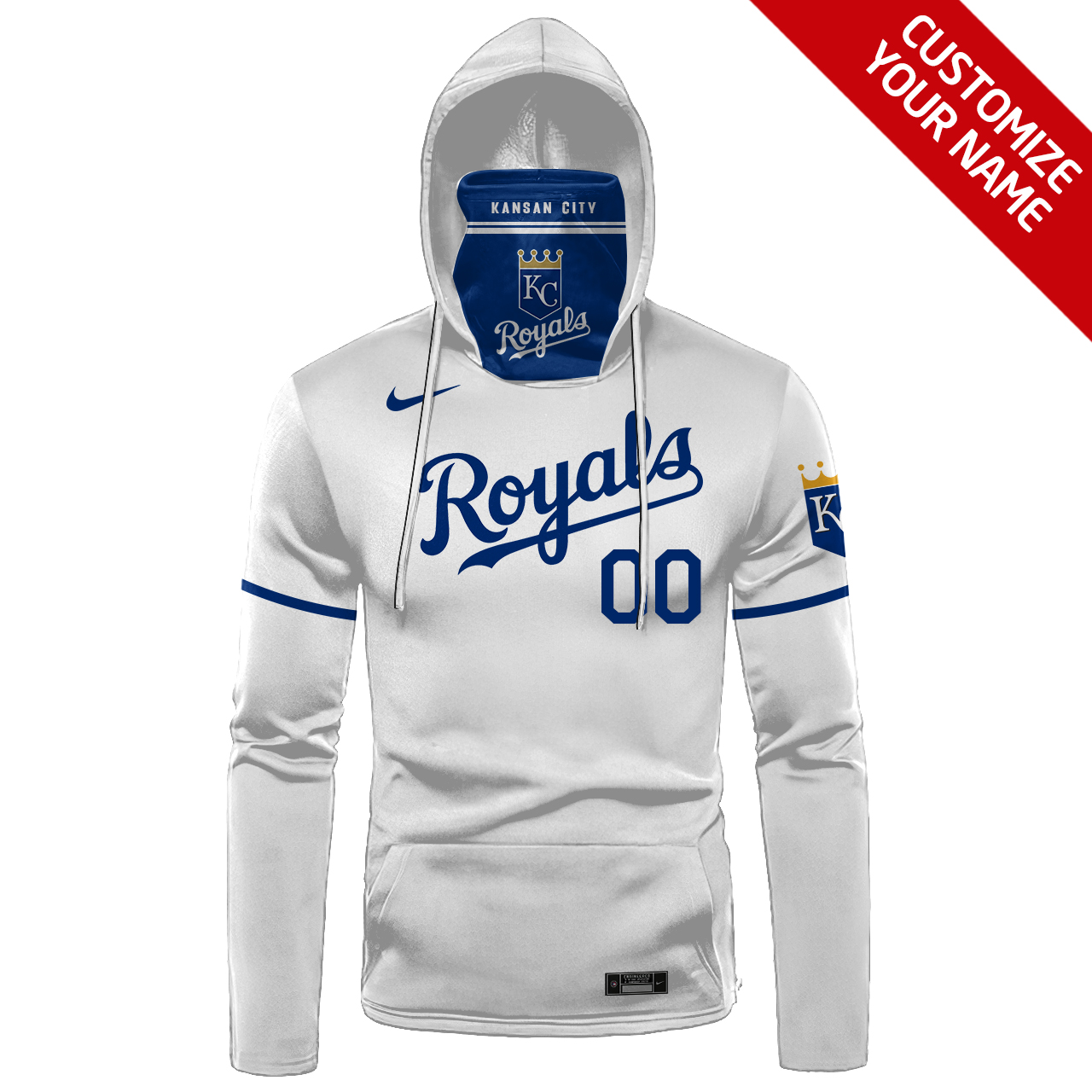 Kansas City Royals custom name and number bomber jacket, hoodie mask 5