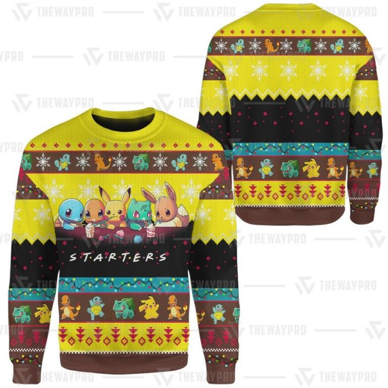 LIMITED Pokemon Starters Friends TV series Sweater, sweatshirt 10