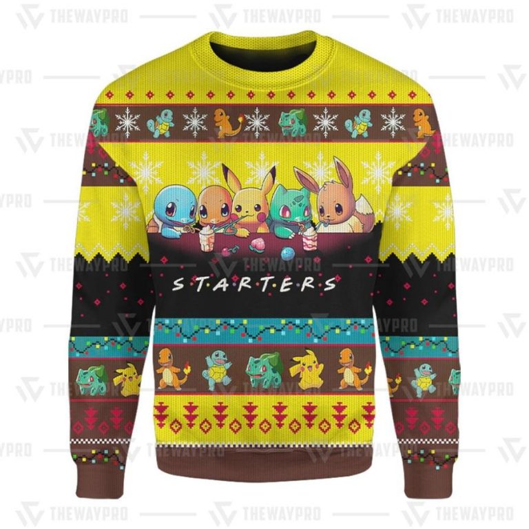 LIMITED Pokemon Starters Friends TV series Sweater, sweatshirt 8