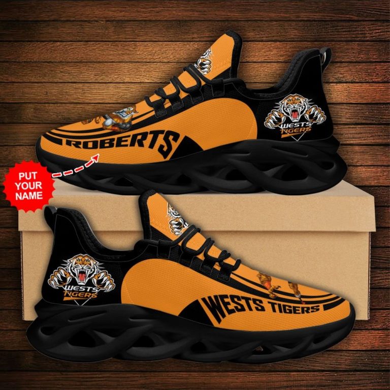 LIMITED Wests Tigers custom Personalized max soul sneaker shoes 10