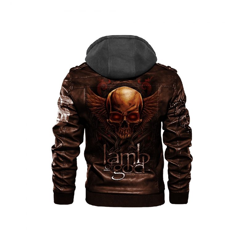 Lamb Of God wings skull custom leather jacket 16