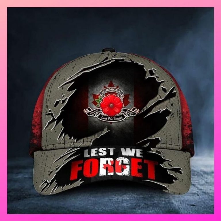 Lest We Forget Poppy Canada Flag Remembrance Day Hat 8