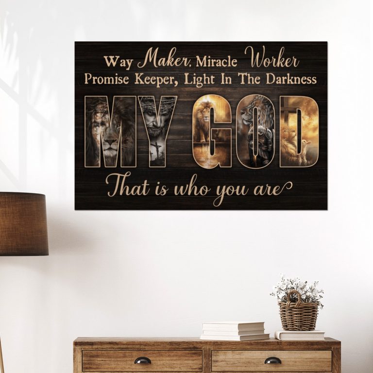 Lion Jesus My God Light in the darkness That is who you are poster, canvas 18