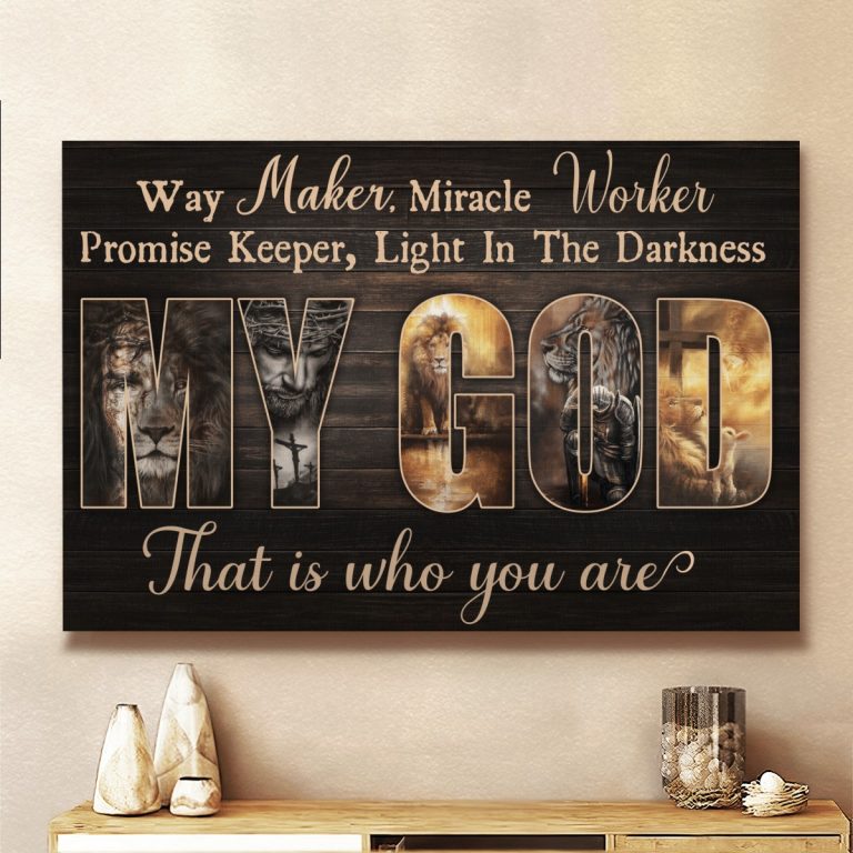 Lion Jesus My God Light in the darkness That is who you are poster, canvas 17