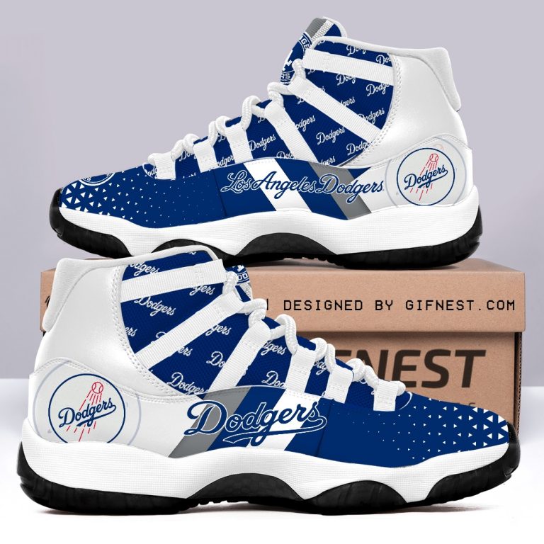 MLB Los Angeles Dodgers logo Air Jordan 11 sneaker shoes 8