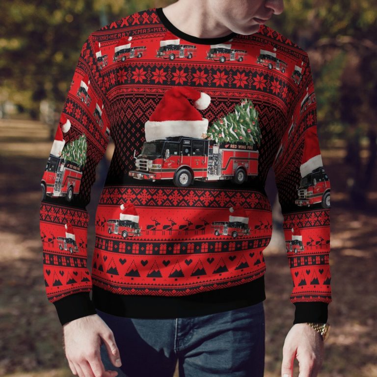 Minnesota Red Wing Fire Department Christmas sweater, sweatshirt 14