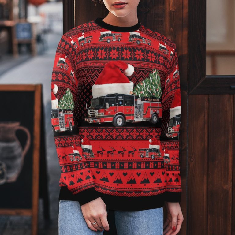 Minnesota Red Wing Fire Department Christmas sweater, sweatshirt 10