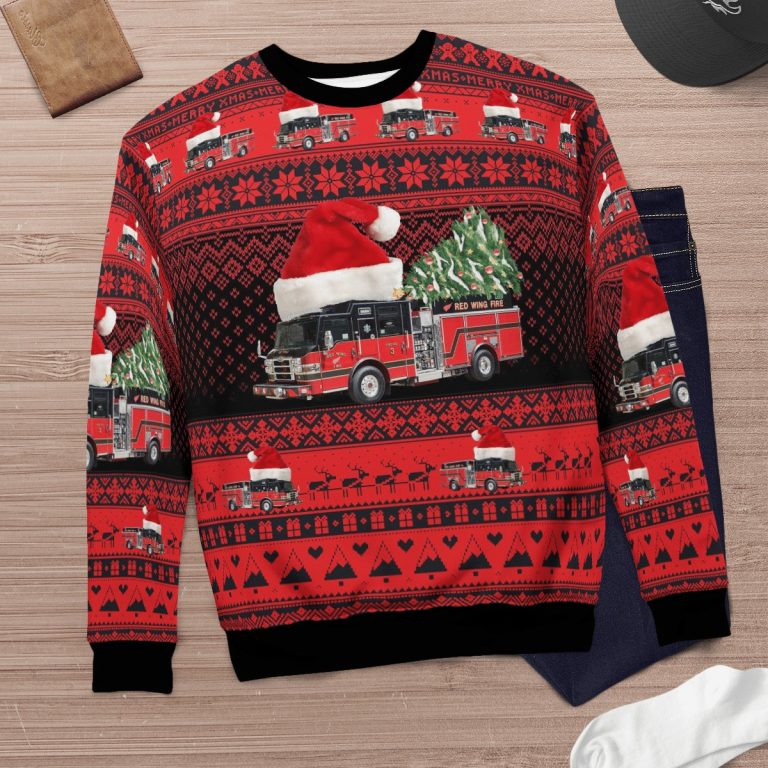 Minnesota Red Wing Fire Department Christmas sweater, sweatshirt 12