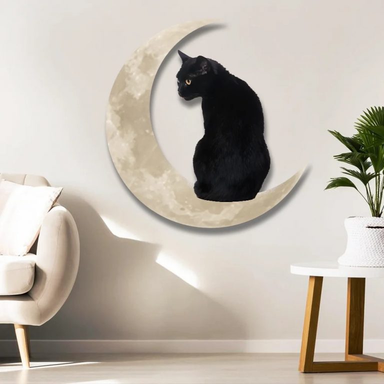 Moon Black Cat Hanging Metal sign 10