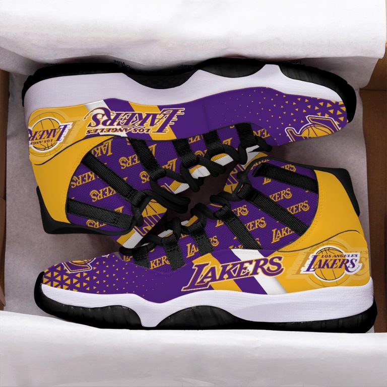 NBA Los Angeles Lakers logo Air Jordan 11 sneaker shoes 11